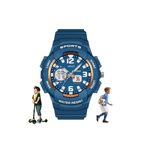SPIKY Analog Digital Sports Watch for Kids | Multifunctional, Dual Time & Luminous Display | Water-Resistant & Silicone Strap | Best Birthday Gift Wrist Watches for Girls & Boys | Age 2-14 yrs