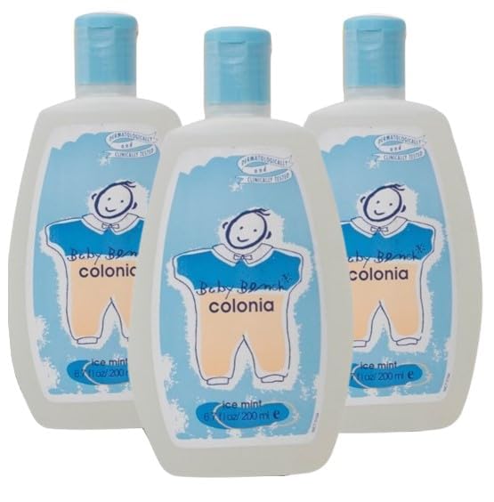 Baby Bench Colonia ICE MINT COLOGNE | Perfume for Babies, Gentle & Safe, Mild Fragrance | Long-lasting Moisture & Delicate Fragrance | Safe for Mother's Hands & Baby's Skin 200 ml - (Pack of 3).
