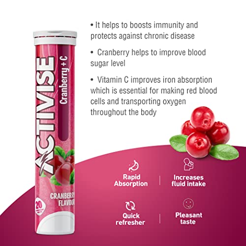 Activise Cranberry + Vitamin C Effervescent Tablets, 20's