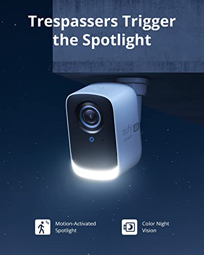 eufy Security eufyCam 3C Add-on Camera, Security Camera Outdoor Wireless, 4K Camera with Expandable Local Storage, Face Recognition AI, Spotlight, No Monthly Fee, Requires HomeBase 3.