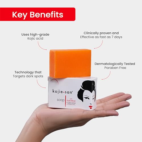 Kojie San Skin Brightening Soap - The Original Kojic Acid Soap with Brightening and Moisturizing Properties, Even Skin Tone and Reduce Appearance of Hyperpigmentation (65 grams, 3 Bars Per Pack)