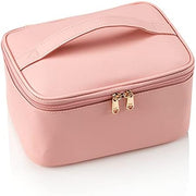 OCHEAL Makeup Bag, Portable Cosmetic Bag, Large Capacity Travel Makeup Case Organizer, Black Makeup Bags For Women Toiletry Bag for Girls Traveling With Handle and Divider