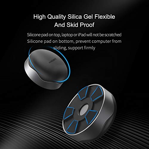 Hagibis Laptop Cooling Pad, Ergonomic Laptop Stand Small Invisible Cooler Ball Portable Magnetic Foot Heat for MacBook Pro Computer (Grey)