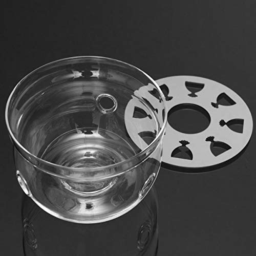 WellingtonAE Heat-Resisting Teapot Warmer Base Clear Borosilicate Glass Round Shape Insulation Tealight Portable Teapot Holder