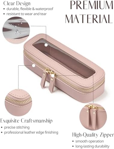 Small Cosmetic Bag for Purse Mini Makeup Bag for School Cute Clear Make Up Pouch for Travel Tiny Leather White Make Up Organizer Case for Backpack Toiletry Bag Waterproof Square Pouch with Zipper