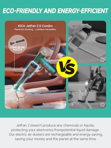 KiCA JETFAN 2.0 Electric Air Duster Fan Multipurpose Fan for Computer Keyboard Electronics Cleaning, Outdoor Hiking, Air Cushion Inflation, BBQ, 101000 RPM and Aluminum Material
