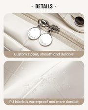 EACHY Travel Makeup Bag,Large Capacity Cosmetic Bags for Women,Waterproof Portable Pouch Open Flat Toiletry Bag Make up Organizer with Divider and Handle