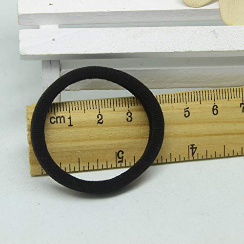 Citihomy Black Hair Ties No Crease,100pcs Elastic Seamless Rubber Hair Bands Not Damage for Toddlers Girls Kids Thick Hair Ponytail Holders Headband Scrunchies Hair Accessories (100PCS)