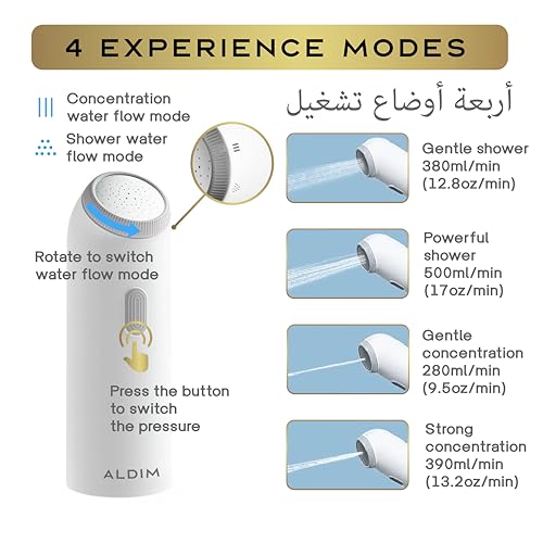 ALDIM Premium Portable Bidet For Travel, Rechargeable Electric Bidet, Portable Shattaf, Travel Bidet, Bidet Sprayer For Toilet Travel, Travel Shattaf