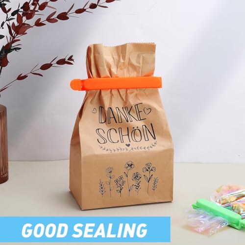 40 PCS Food Clips Food Storage Bag Clips Sealing Bag Clips in 2 Sizes and 5 Colours, Reusable Kitchen Clips for Food Storage for Sandwiches and Snack Bags
