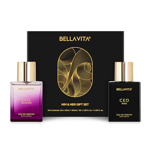 Bella Vita Luxury Ceo Man & Date Woman Liquid Eau De Parfum Perfume Gift Set 2X50Ml For Men And Women With Lemon, Lavender, Pink Pepper|Floral, Fruity, Woody Long Lasting Edp Fragrance Scent
