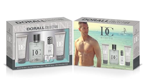 DORALL COLLECTION DC Marine Perfume Gift Set for Men (Eau de Toilette 100ml + Eau de Toilette 15ml + Shower Gel 50ml + After Shave 50ml) Gift for Him