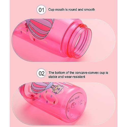 X spring Water Bottle for Kids School, Plastic BPA free Bottle, Cute Girls Water Bottles for School, Nursery Straw Cup, Creative Duck Beak Plastic Water Bottles, 480ML Portable Leakproof Bottle