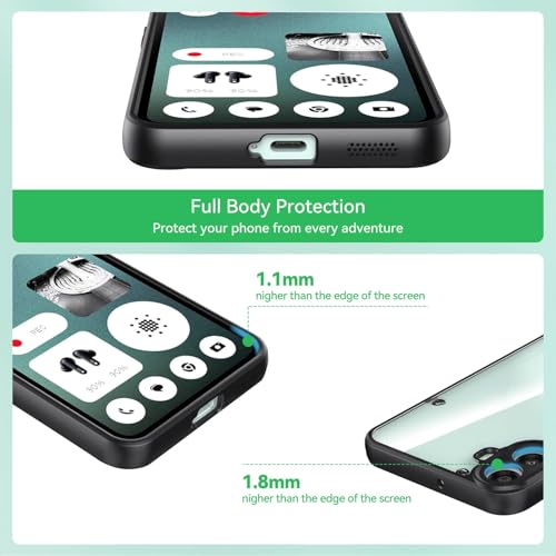 T Tersely for Nothing CMF Phone 1 Case, Hard PC Back + Soft TPU Bumper Crystal Clear Slim Fit Lightweight Transparent Skin Cover Shockproof Non-Slip Anti-Yellow Protection