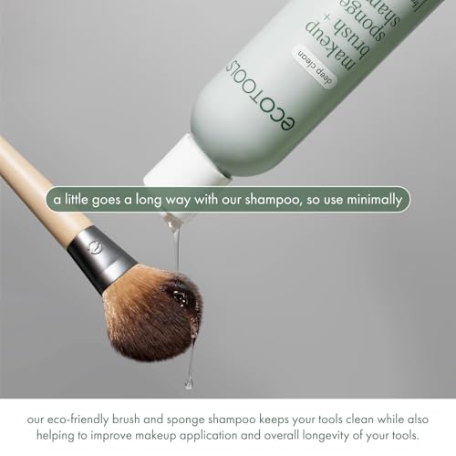EcoTools Makeup Brush and Sponge Shampoo, Removes Makeup, Dirt, & Impurities From Brushes & Makeup Blender Sponges, Fragrance-Free Brush Cleanser, Vegan, & Cruelty-Free, 6 fl.oz./ 177 ml, 1 Count