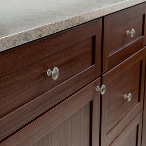 Franklin Brass Round Ringed Kitchen Cabinet Knobs Or Drawer Knobs 1-1/4" (32mm), 10-Pack Satin Nickel Cabinet Hardware P35597K-Sn-B