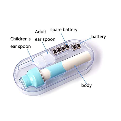 WinCheer Automatic Vacuum Ear Cleaner Cordless Electric Smart Ear Wax Removal for Kids Adults Soft Prevent Ear Pick Easy Clean Tools Set with 2 Replacement Tips (With Light)