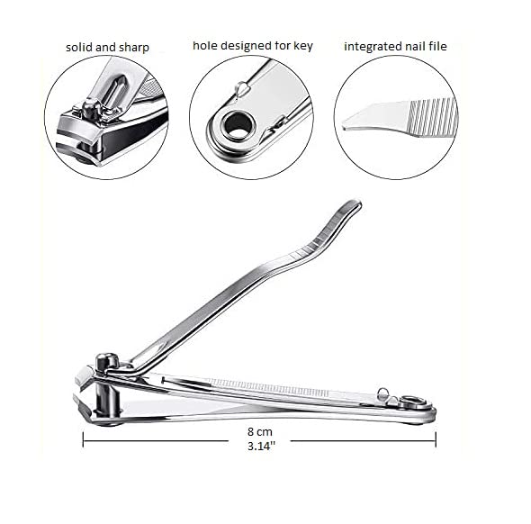 Blockbreakers Professional Heavy Duty Stainless Steel Nail Clippers Blockbreakers Nail Clippers for Women Men Kids Pedicure and Manicure Silver