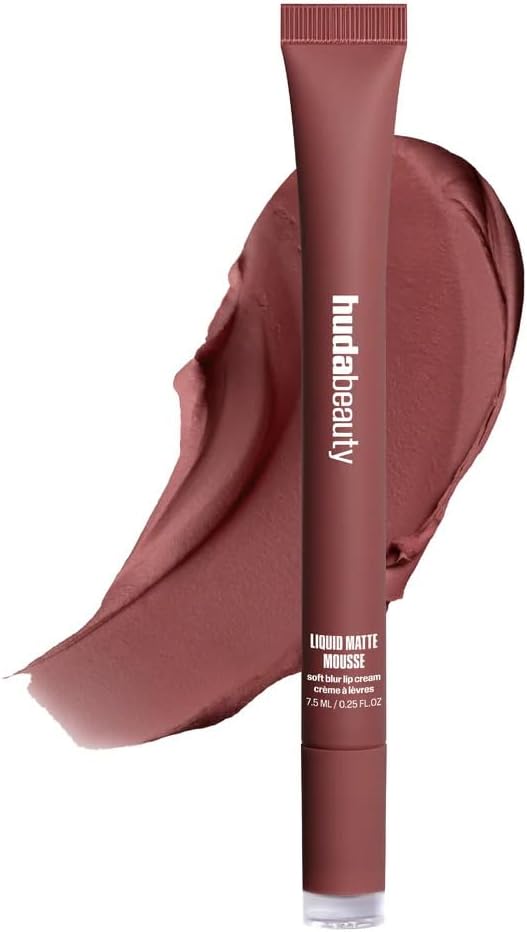 Huda Beauty Liquid Matte Mousse (Warm Brown,7.5ml) Matte Finish, Liquid Formula - Berry Brown
