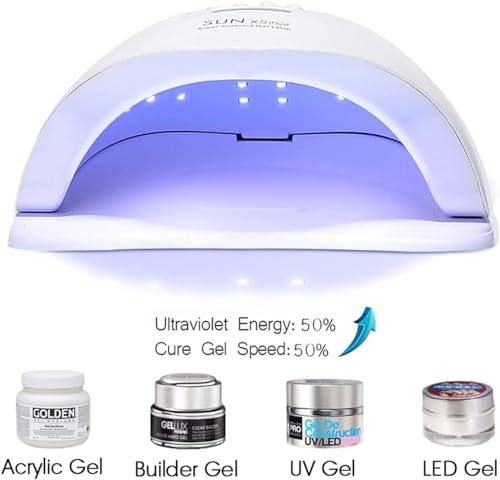 SKY-TOUCH Professional Gel Polish Led Nail Drying Lamp,Nail Dryer Sun X5 PlUS 54W Uv Lamp For Professional Manicure Salon,Nails, Polish, Curing, Manicure, Pedicure,Nail Arts Tools, White