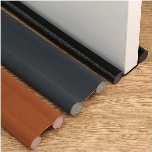 ECVV Twin Door Draft Stopper, Double Side Under Door Bottom Seal Strip Noise Blocker | Door Sweep Draft Blocker for Door | 10 * 95cm | Black