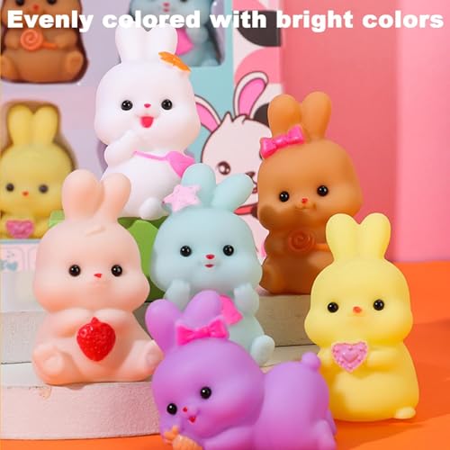 NALACAL Charming Bunny Bathtub Toy, Rabbit Floating Toy, Baby Bath Toys, Cute Floating Toy, 6 Pcs Novelty Bath Tub Toys with Sound Baby Shower Float Bunny Bathtub Toy for Girls and Boys Toddler