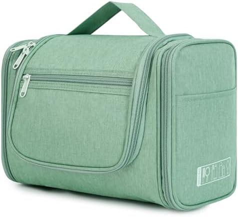 WANDF Large Hanging Toiletry Bag Travel Cosmetic Makeup Organizer Water-Resistant Shower Bathroom Bag for Women and Men (Dark Pink)