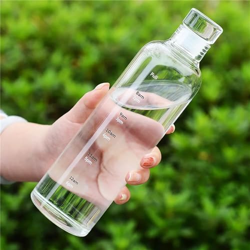 KVIVI 500ml Water Bottle Clear Plastic Water Bottle with Caps, Leak Proof & Spill Proof Daily Drinking Water Bottles, Hot & Cool Water Bottle Container, Portable for Travel Hiking Gym Sports (Black)