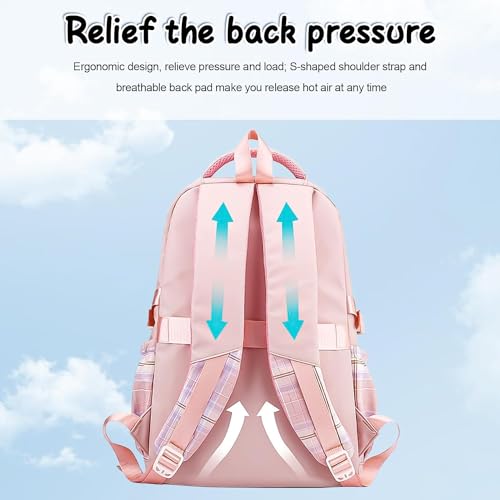 Kawaii Backpack with 1 Pen Pouch, 5 Badges, 2 DIY Pins, 1 Furball - Large Capacity Cute Children's Backpack for School & Travel - Anime Kids Backpack Nylon for Primary Junior School