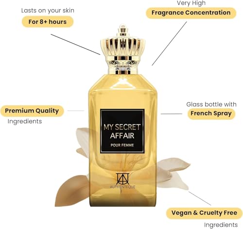 AUTHENTEQUE - My Secret Affair - Perfumes for Women - Inspired by J.PG?? S.candal - Long Lasting Perfume - Jasmine, Orange Blossom, Freesia & Lily of the Valley - 5ml