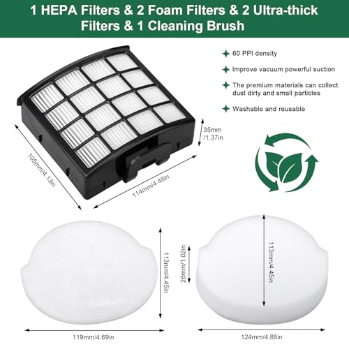 Kigniote NZ850UK Filters for Shark Lift Away Bagless Upright Vacuum 1 HEPA Filter+ 2 Foam & Felt Filters Replacement Filter for NZ850UK NZ850UKT NZ860UK NZ860UKT AZ912UK AZ912UKT AZ913UK AZ913UKT