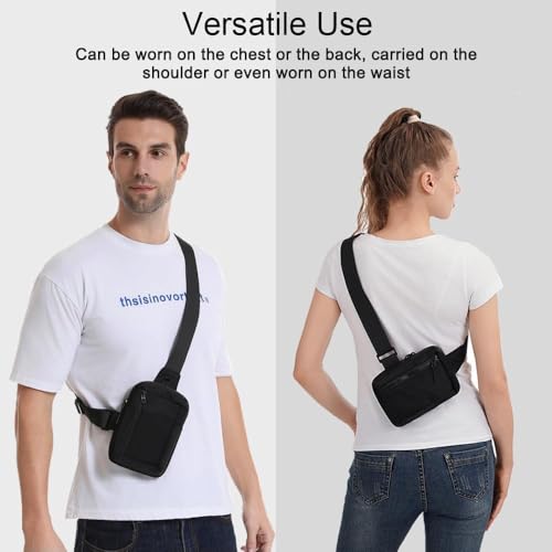 Azonee Sling Bag for Women Men, Small Crossbody Bags Waterproof Nylon Chest Bag with Adjustable Strap Shoulder Bag Sling Backpack Chest Daypack Crossbody Backpack for Travel Sports Running Hiking