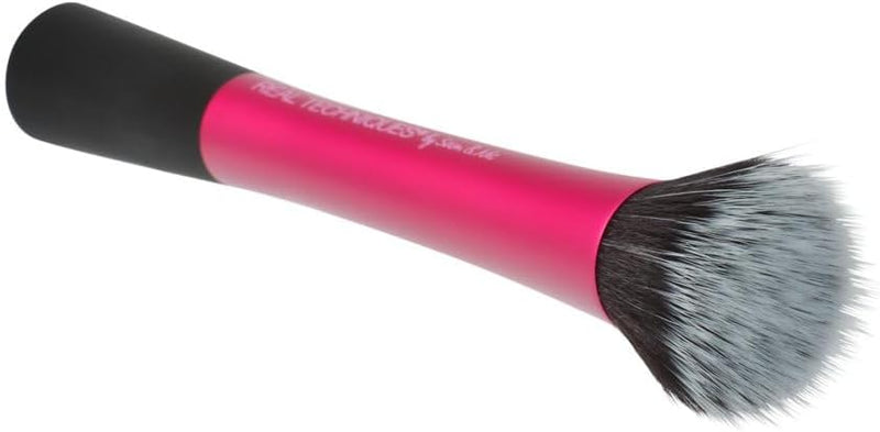 REAL TECHNIQUES Seamless Complexion Makeup Brush, Four Foundation, Primer, And Moisturizer, Makeup & Skincare Face Brush, Streakfree And Natural Finish, Orange, 1 Count