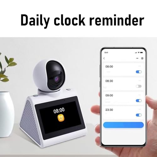 Wisoqu Two Way Video Calling Camera, 2K Indoor Home Security Camera with 4.3inch HD Screen, Pet Dog Smart Audio and Video Camera with AI Voice, Daily Clock Reminder, One Click Video Call