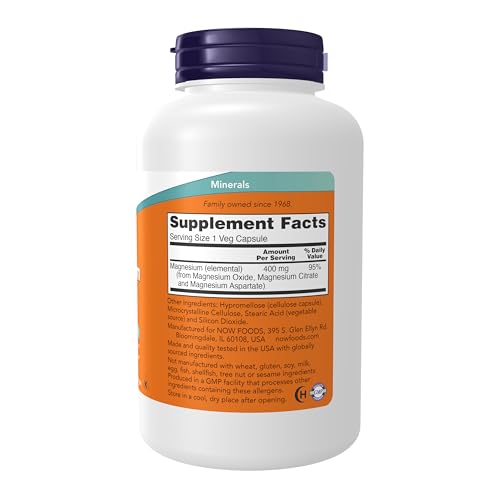Now Foods Magnesium 400 Mg Caps 180'S