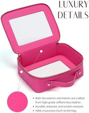 Small Cosmetic Bag for Purse Mini Makeup Bag for School Cute Clear Make Up Pouch for Travel Tiny Leather White Make Up Organizer Case for Backpack Toiletry Bag Waterproof Square Pouch with Zipper