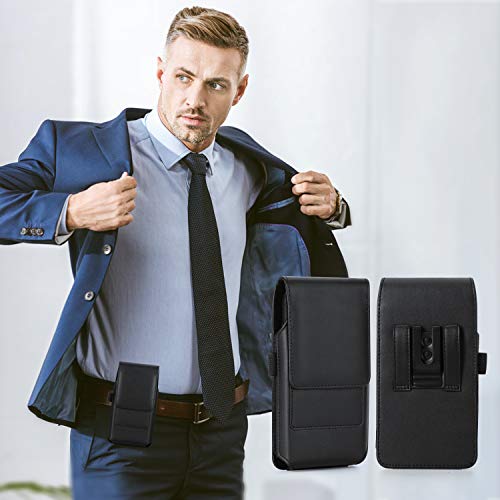 BECPLT for iPhone 15 Pro Max 15 Plus 14 Pro Max 13 Pro Max 12 Pro Max Holster Black Mobile Phone Belt Pouch Holster Cover Belt Clip Case Pouch for Samsung Galaxy S24+ S23+ S23+ S22+ S23 FE S21 FE 5G