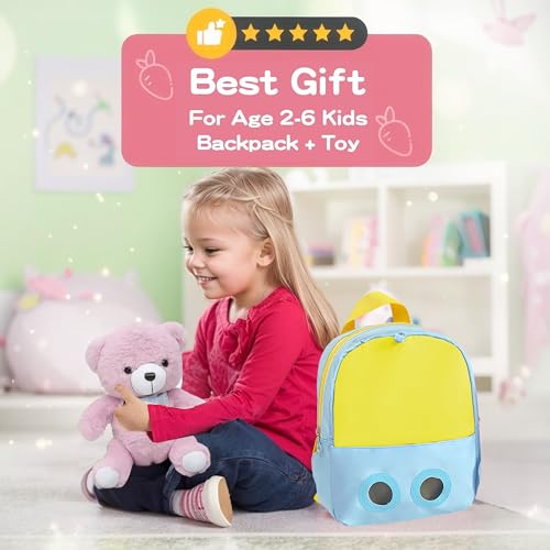 BananaHome Toddler Backpack Stuffed Animal Kids Cute Cartoon Schoolbag Lightweight Bookbags Daypack School Backpack with Adujustable Strap Small Preschool Purse for 2-6 years Boys Girls