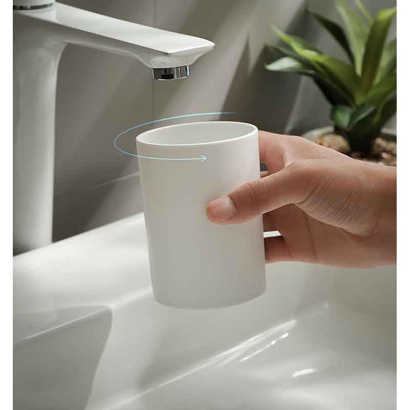 SAHENITEANA Bathroom Tumbler Cup Set, 10.5oz Reusable Unbreakable Toothbrush Cup Mouthwash Cups Plastic Easy to Clean Bathroom Cup Toothbrush Holder Adequate for Your Bathroom 2PCS