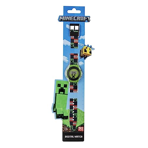 Minecraft Boy's Digital Quartz Watch with Plastic Strap MIN4223 AMZ