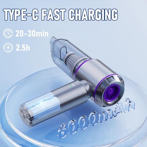 KASTWAVE Car Vacuum Portable Cordless 20000PA High power Mini Vacuum Cleaner 4-in-1 Compressed Air Duster & Air Blower & Pump Hand Held Vacuum with Brushless Motor for Car, Home, Office, Pet, Camping