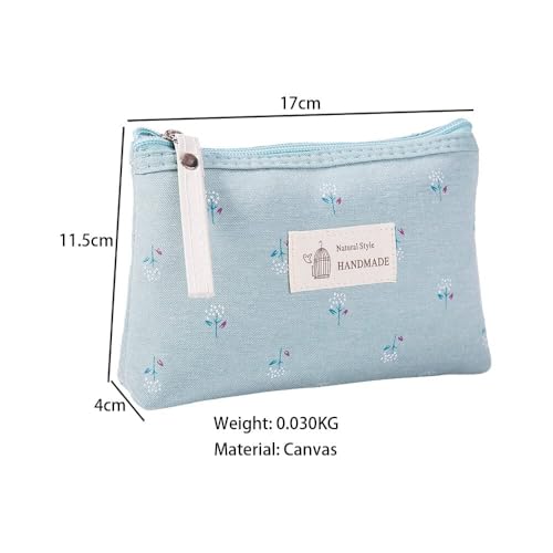 BIGTHREE Make Up Bag, 4 Pcs Canvas Portable Makeup Bag, Multi-Functional Small Cosmetic Bag, Handbag Pouch Toiletry Organizer Storage Beauty Makeup Travel Accessory for Women Girls Vacation Travel