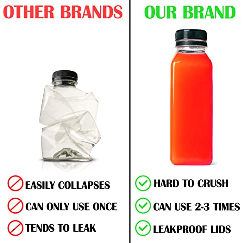 HYFY [24 PCS] 500ml Plastic Juice Bottles 16oz Clear Plastic Bottles With Caps Milk Bottle Water Bottles For Kids Empty Bottle Zamzam Water Gym Water Bottle Reusable Plastic Juice Bottle Leak Proof