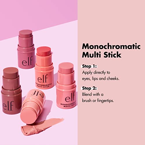 e.l.f. Monochromatic Multi Stick Eyes Lips Cheeks, Dazzling Peony,0.155 Ounce 81346, 4.4 g (Pack of 1)