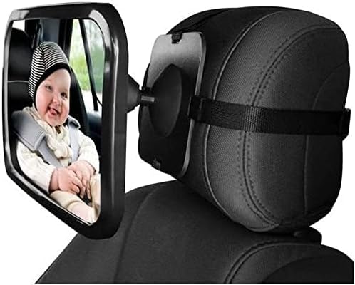 Dorart Baby Essential Rear Facing Mirror for Back Seat/Child Safety Car Seat - Crystal Clear Reflection via Crash-tested & Shatterproof Rear View Convex Mirror