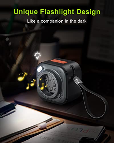 EWA Mini Wireless Bluetooth Speaker with Lanyard and Bass Radiator, Original Camera Shape, for TF Card, Small, But High Volume, Portable, for Home, Parties, Travel, Outdoor, Black