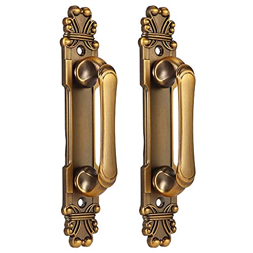 2Pcs/Set European Style Door Handle, Antique Door Pull Handle, Metal Sliding Door Handle for Cabinet Hardware Drawer Cupboard Accessory