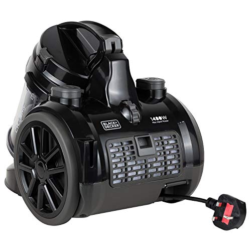 BLACK+DECKER Multi-Cyclonic Bagless Vacuum Cleaner, 1480W, 1.8L Capacity, 6-Stage Filtration, Variable Speed, 143 Air Watts, 5m Cable, Includes Brushes, Powerful & Efficient, Black - VM1480-B5