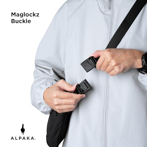 ALPAKA Flight Sling - Portable, Lightweight, Packable, Ajustable & Detachable Shoulder Strap Cross-body Sling Bag For Men Travel - Fits iPad Mini - Weatherproof Fabrics 2L Capacity Black