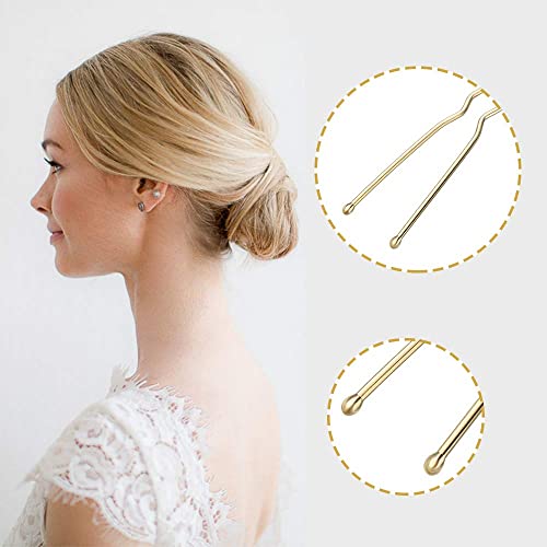 PREMIFY U Shaped Hair Pins, Pack Of 120 Bobby Pins Bun Hair Pins, Blonde Hair Grips, Hair Pin for Women, Wedding Bridal Blonde color Hairpins in Plastic Box